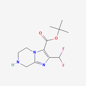 molecular formula C12H17F2N3O2 B2872023 Tert-butyl 2-(difluoromethyl)-5,6,7,8-tetrahydroimidazo[1,2-a]pyrazine-3-carboxylate CAS No. 2248402-71-1