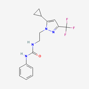 1-(2-(5-cyclopropyl-3-(trifluoromethyl)-1H-pyrazol-1-yl)ethyl)-3-phenylurea