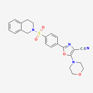 2-(4-((3,4-dihydroisoquinolin-2(1H)-yl)sulfonyl)phenyl)-5-morpholinooxazole-4-carbonitrile