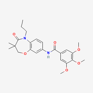 molecular formula C24H30N2O6 B2872089 N-(3,3-dimethyl-4-oxo-5-propyl-2,3,4,5-tetrahydro-1,5-benzoxazepin-8-yl)-3,4,5-trimethoxybenzamide CAS No. 921794-79-8