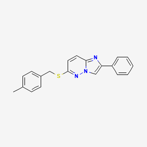 molecular formula C20H17N3S B2872166 6-((4-Methylbenzyl)thio)-2-phenylimidazo[1,2-b]pyridazine CAS No. 896023-30-6
