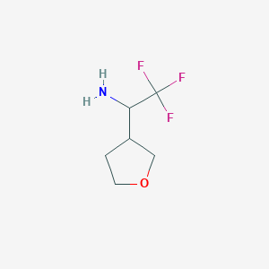molecular formula C6H10F3NO B2872176 2,2,2-Trifluoro-1-(tetrahydrofuran-3-yl)ethanamine CAS No. 1342056-79-4