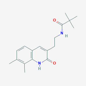 molecular formula C18H24N2O2 B2872178 N-(2-(7,8-dimethyl-2-oxo-1,2-dihydroquinolin-3-yl)ethyl)pivalamide CAS No. 851408-17-8
