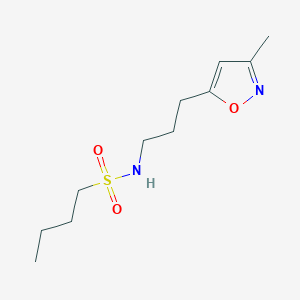 molecular formula C11H20N2O3S B2872193 N-[3-(3-methyl-1,2-oxazol-5-yl)propyl]butane-1-sulfonamide CAS No. 2034244-88-5