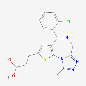 molecular formula C18H15ClN4O2S B028722 4-(2-Chlorophenyl)-9-methyl-6H-thieno[3,2-f][1,2,4]triazolo[4,3-a][1,4]diazepine-2-propanoic Acid CAS No. 100826-98-0