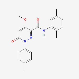 molecular formula C21H21N3O3 B2872203 N-(2,5-dimethylphenyl)-4-methoxy-1-(4-methylphenyl)-6-oxo-1,6-dihydropyridazine-3-carboxamide CAS No. 1004390-47-9