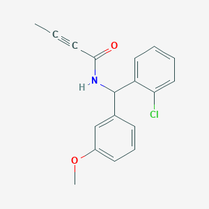 molecular formula C18H16ClNO2 B2872204 N-[(2-chlorophenyl)(3-methoxyphenyl)methyl]but-2-ynamide CAS No. 2094177-29-2