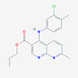 molecular formula C20H20ClN3O2 B2872207 Propyl 4-[(3-chloro-4-methylphenyl)amino]-7-methyl-1,8-naphthyridine-3-carboxylate CAS No. 1115866-75-5