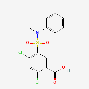 molecular formula C15H13Cl2NO4S B2872209 2,4-Dichloro-5-[ethyl(phenyl)sulfamoyl]benzoic acid CAS No. 380341-83-3