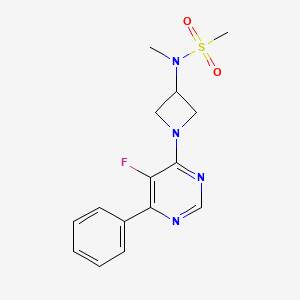 molecular formula C15H17FN4O2S B2872213 N-[1-(5-Fluoro-6-phenylpyrimidin-4-yl)azetidin-3-yl]-N-methylmethanesulfonamide CAS No. 2380177-31-9