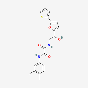 molecular formula C20H20N2O4S B2872216 N'-(3,4-dimethylphenyl)-N-{2-hydroxy-2-[5-(thiophen-2-yl)furan-2-yl]ethyl}ethanediamide CAS No. 2320575-96-8