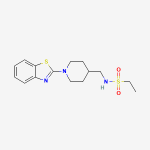 molecular formula C15H21N3O2S2 B2872272 N-((1-(benzo[d]thiazol-2-yl)piperidin-4-yl)methyl)ethanesulfonamide CAS No. 1797591-75-3