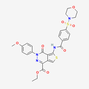 molecular formula C27H26N4O8S2 B2872274 ethyl 3-(4-methoxyphenyl)-5-[4-(morpholine-4-sulfonyl)benzamido]-4-oxo-3H,4H-thieno[3,4-d]pyridazine-1-carboxylate CAS No. 851977-71-4
