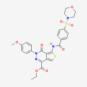 B2872274 Ethyl 3-(4-methoxyphenyl)-5-[(4-morpholin-4-ylsulfonylbenzoyl)amino]-4-oxothieno[3,4-d]pyridazine-1-carboxylate CAS No. 851977-71-4