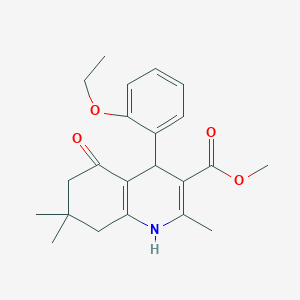 molecular formula C22H27NO4 B2872292 Methyl 4-(2-ethoxyphenyl)-2,7,7-trimethyl-5-oxo-1,4,5,6,7,8-hexahydroquinoline-3-carboxylate CAS No. 292852-20-1