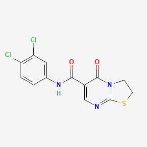molecular formula C13H9Cl2N3O2S B2872297 N-(3,4-dichlorophenyl)-5-oxo-2H,3H,5H-[1,3]thiazolo[3,2-a]pyrimidine-6-carboxamide CAS No. 443329-68-8