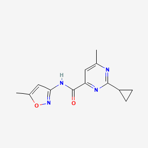 B2872353 2-cyclopropyl-6-methyl-N-(5-methyl-1,2-oxazol-3-yl)pyrimidine-4-carboxamide CAS No. 2415504-41-3