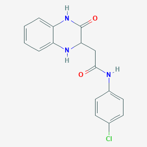 molecular formula C16H14ClN3O2 B2872359 N-(4-chlorophenyl)-2-(3-oxo-1,2,3,4-tetrahydroquinoxalin-2-yl)acetamide CAS No. 352665-94-2