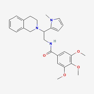 molecular formula C26H31N3O4 B2872370 3,4,5-trimethoxy-N-[2-(1-methyl-1H-pyrrol-2-yl)-2-(1,2,3,4-tetrahydroisoquinolin-2-yl)ethyl]benzamide CAS No. 1049490-57-4