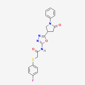 2-((4-fluorophenyl)thio)-N-(5-(5-oxo-1-phenylpyrrolidin-3-yl)-1,3,4-oxadiazol-2-yl)acetamide