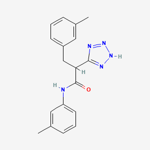 molecular formula C18H19N5O B2872436 N,3-bis(3-methylphenyl)-2-(2H-1,2,3,4-tetrazol-5-yl)propanamide CAS No. 483993-84-6
