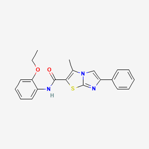 molecular formula C21H19N3O2S B2872512 N-(2-ethoxyphenyl)-3-methyl-6-phenylimidazo[2,1-b][1,3]thiazole-2-carboxamide CAS No. 933211-76-8