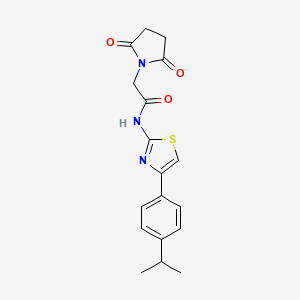 2-(2,5-dioxopyrrolidin-1-yl)-N-[4-(4-propan-2-ylphenyl)-1,3-thiazol-2-yl]acetamide