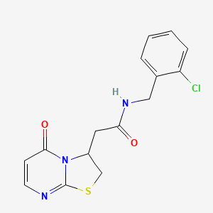 molecular formula C15H14ClN3O2S B2872532 N-(2-chlorobenzyl)-2-(5-oxo-3,5-dihydro-2H-thiazolo[3,2-a]pyrimidin-3-yl)acetamide CAS No. 953189-13-4