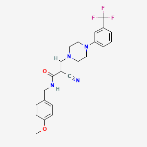 (E)-2-cyano-N-(4-methoxybenzyl)-3-(4-(3-(trifluoromethyl)phenyl)piperazin-1-yl)acrylamide