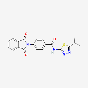 molecular formula C20H16N4O3S B2872540 4-(1,3-dioxoisoindolin-2-yl)-N-(5-isopropyl-1,3,4-thiadiazol-2-yl)benzamide CAS No. 433315-44-7