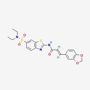 (E)-3-(benzo[d][1,3]dioxol-5-yl)-N-(6-(N,N-diethylsulfamoyl)benzo[d]thiazol-2-yl)acrylamide