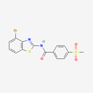 molecular formula C15H11BrN2O3S2 B2872547 N-(4-bromo-1,3-benzothiazol-2-yl)-4-methanesulfonylbenzamide CAS No. 896360-02-4