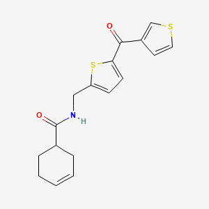N-((5-(thiophene-3-carbonyl)thiophen-2-yl)methyl)cyclohex-3-enecarboxamide