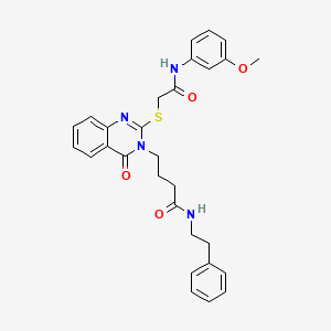 4-(2-((2-((3-methoxyphenyl)amino)-2-oxoethyl)thio)-4-oxoquinazolin-3(4H)-yl)-N-phenethylbutanamide
