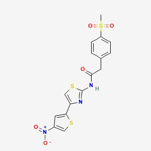 2-(4-(methylsulfonyl)phenyl)-N-(4-(4-nitrothiophen-2-yl)thiazol-2-yl)acetamide