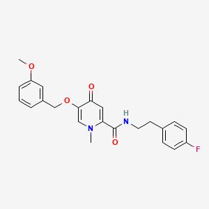 molecular formula C23H23FN2O4 B2872575 N-(4-fluorophenethyl)-5-((3-methoxybenzyl)oxy)-1-methyl-4-oxo-1,4-dihydropyridine-2-carboxamide CAS No. 1021212-12-3