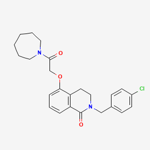 molecular formula C24H27ClN2O3 B2872592 5-(2-(azepan-1-yl)-2-oxoethoxy)-2-(4-chlorobenzyl)-3,4-dihydroisoquinolin-1(2H)-one CAS No. 850906-57-9