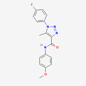 molecular formula C17H15FN4O2 B2872603 1-(4-fluorophenyl)-N-(4-methoxyphenyl)-5-methyl-1H-1,2,3-triazole-4-carboxamide CAS No. 866872-15-3