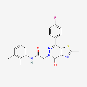 molecular formula C22H19FN4O2S B2872620 N-(2,3-dimethylphenyl)-2-(7-(4-fluorophenyl)-2-methyl-4-oxothiazolo[4,5-d]pyridazin-5(4H)-yl)acetamide CAS No. 941897-85-4