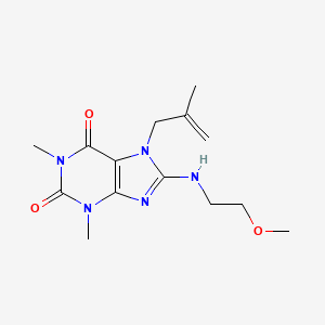 molecular formula C14H21N5O3 B2872624 8-(2-Methoxyethylamino)-1,3-dimethyl-7-(2-methylprop-2-enyl)purine-2,6-dione CAS No. 878420-33-8