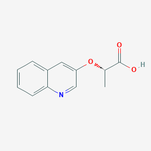 molecular formula C12H11NO3 B2872636 (2S)-2-Quinolin-3-yloxypropanoic acid CAS No. 1867292-03-2