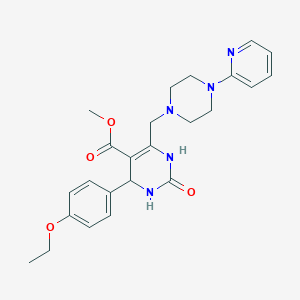 molecular formula C24H29N5O4 B2872677 Methyl 4-(4-ethoxyphenyl)-2-oxo-6-{[4-(pyridin-2-yl)piperazin-1-yl]methyl}-1,2,3,4-tetrahydropyrimidine-5-carboxylate CAS No. 1252916-13-4