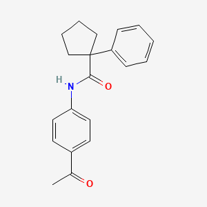 molecular formula C20H21NO2 B2872680 N-(4-acetylphenyl)-1-phenylcyclopentane-1-carboxamide CAS No. 332392-10-6