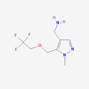 molecular formula C8H12F3N3O B2872690 [1-Methyl-5-(2,2,2-trifluoroethoxymethyl)pyrazol-4-yl]methanamine CAS No. 1883717-03-0