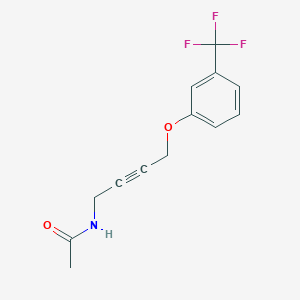 molecular formula C13H12F3NO2 B2872694 N-(4-(3-(trifluoromethyl)phenoxy)but-2-yn-1-yl)acetamide CAS No. 1421500-73-3