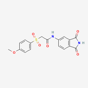 molecular formula C17H14N2O6S B2872710 N-(1,3-dioxoisoindolin-5-yl)-2-((4-methoxyphenyl)sulfonyl)acetamide CAS No. 922953-05-7