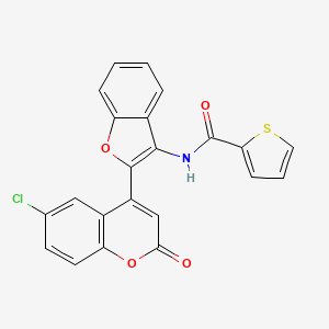 molecular formula C22H12ClNO4S B2872716 N-[2-(6-chloro-2-oxo-2H-chromen-4-yl)-1-benzofuran-3-yl]thiophene-2-carboxamide CAS No. 921112-20-1