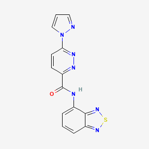 molecular formula C14H9N7OS B2872747 N-(2,1,3-benzothiadiazol-4-yl)-6-(1H-pyrazol-1-yl)pyridazine-3-carboxamide CAS No. 1351633-95-8