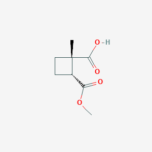 molecular formula C8H12O4 B2872757 rac-(1R,2S)-2-(methoxycarbonyl)-1-methylcyclobutane-1-carboxylicacid,cis CAS No. 2460739-63-1