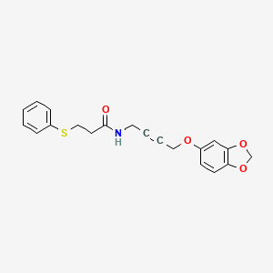 molecular formula C20H19NO4S B2872761 N-(4-(benzo[d][1,3]dioxol-5-yloxy)but-2-yn-1-yl)-3-(phenylthio)propanamide CAS No. 1448128-19-5